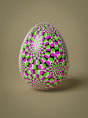 egg with optical illusion movement pattern isolated