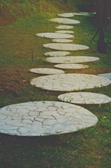 path in park, Walkway around home by artificial grass , architecture design of grass field around home, artificial grass, home outdoor decoration concept