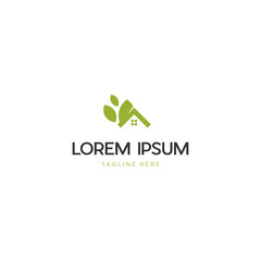 Home nature Logo designs Template. house combined with leaf. Logo natural leaves building home, nature leaf, real estate logo, icon leaf home window green, eco building, modern logo leaves.