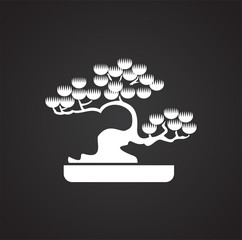 Bonsai icon on background for graphic and web design. Simple vector sign. Internet concept symbol for website button or mobile app.