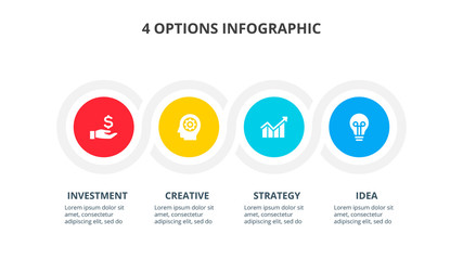 Vector circles for infographic. Business concept with 4 options, parts, steps or processes.