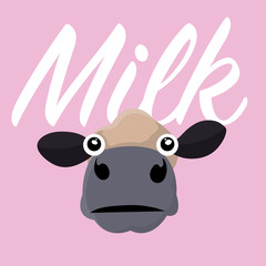 sticker with cow vector