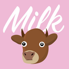 sticker with cow vector