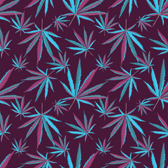 seamless pattern with marijuana
