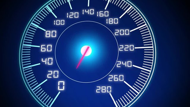 Speedometer futuristic, high-tech speedometer with arrow rotation