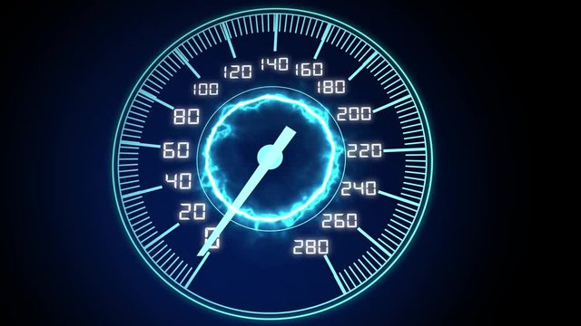 High-tech Speedometer HUD (Head-up display), Seamless Looped Video.