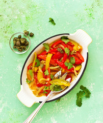 Baked bell peppers with capers