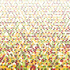 Halftone effect triangle mosaic pattern background various colours