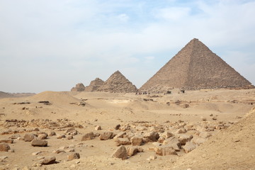 Great Egyptian pyramids in Giza, Cairo