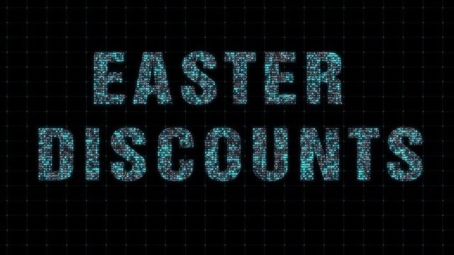 Easter discounts, digital animation binary code