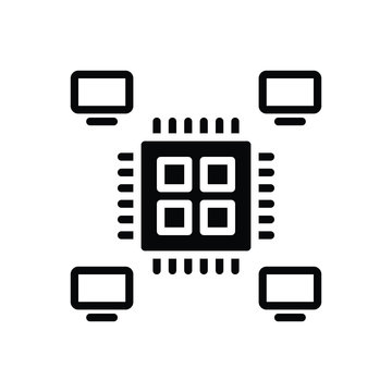 Black solid icon for multiprocessing