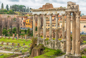 Fototapeta na wymiar At Roman Forum, Rome, Italy