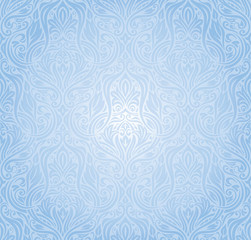 Gentle Blue floral vector seamless wallpaper mandala design