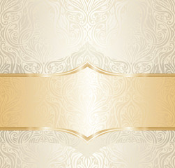 Gold Floral wedding invitation wallpaper trend design