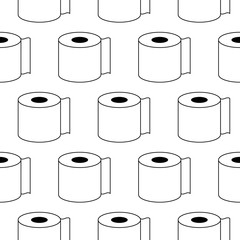paper towel icon pattern seamless white background. Editable outline paper towel icon.