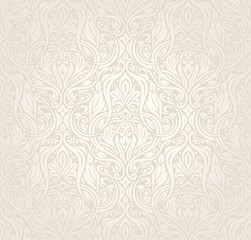 Wedding Floral decorative vintage Background Ecru Bege pale wallpaper pattern 