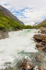 Naklejka na ściany i meble Videfossen waterfall in Norway