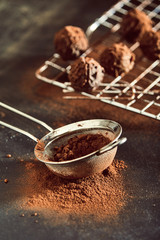 Preparing gourmet speciality handmade chocolate