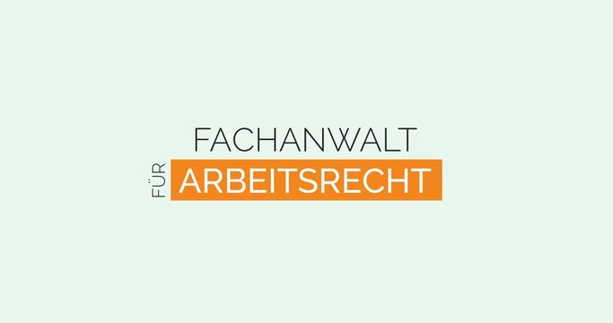 Anwalt f&uuml;r Arbeitsrecht. Moderne Animation, die die Leistungen einer Kanzlei zeigt. Farben: Gelb/Wei&szlig;