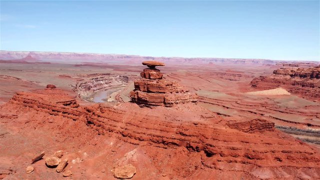 Aerial view of Mexican Hat, Utah, USA
