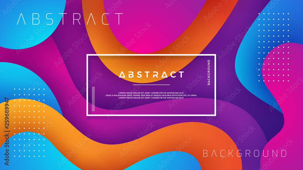 Poster wavy colorful background with 3d style. modern liquid background. abstract background with mixing pi