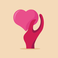 Symbol of Kindness and Charity, Hands and Heart