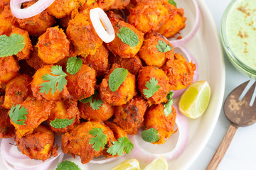 Tandoori Aloo / Tandoori Potatoes Close Up Photo
