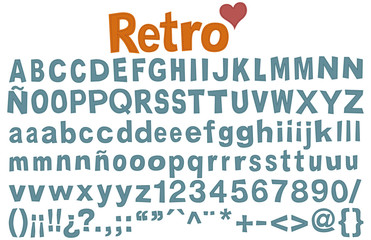 Retro letters. Vector alphabet to give a retro look to your designs. Important: it is a set of vector letters, numbers and signs, not an install font.