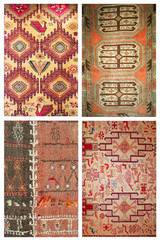 turkish carpet pattern, collage