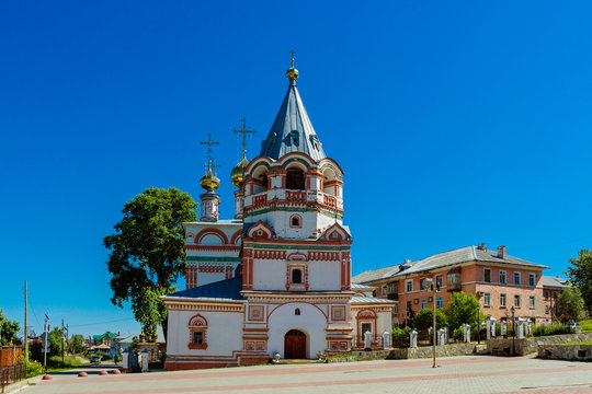 russian epiphany church in solikamsk on a summer day