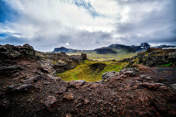 Saxholar Crater in Snaefellsjokull National Park, Iceland. Saxholl is a crater which is easy to climb. There is a great view over the area from the top. © InfiniteFlow