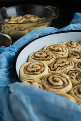 Cinnamon rolls ready to be baked