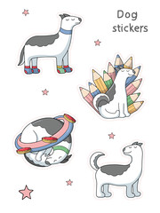 Dog mood stickers cartoon images