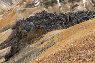 Volcanic mountains of Landmannalaugar in Fjallabak Nature Reserve. Iceland