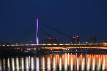 Belgrade bridges at night