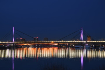 Fototapeta premium Belgrade bridges at night