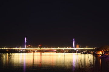 Belgrade bridges at night