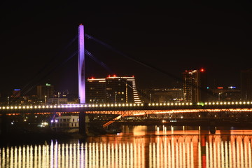 Fototapeta na wymiar Belgrade bridges at night