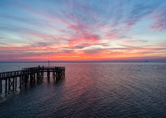 Sunset over Mobile Bay on the Alabama Gulf Coast 