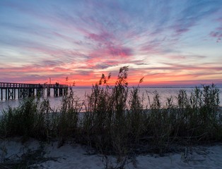 Sunset over Mobile Bay on the Alabama Gulf Coast 