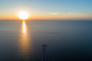 Fairhope Pier on Mobile Bay at sunset 