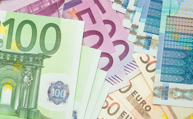finance  money - Banknotes of the  european  union.