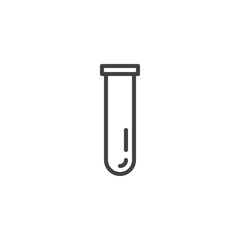 Test tube line icon. Flask linear style sign for mobile concept and web design. Laboratory glass outline vector icon. Symbol, logo illustration. Pixel perfect vector graphics