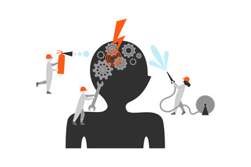 Brain disease treatment flat vector illustration