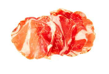 coppa di parma isolated on white