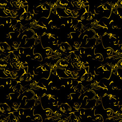 Black pattern with gold elements