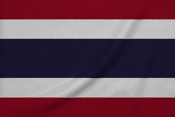 Flag of the Thailand from the factory knitted fabric. Backgrounds and Textures