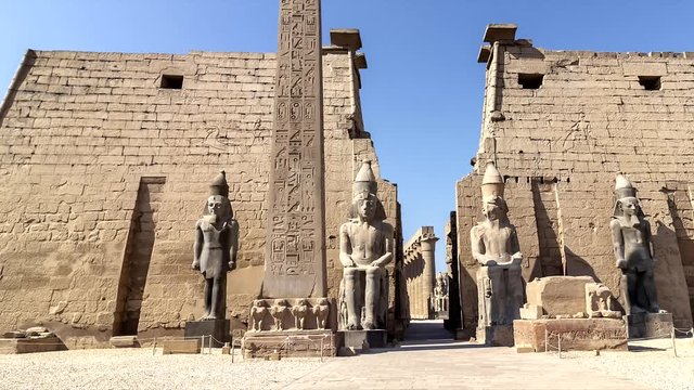Entrance to Luxor Temple, a large Ancient Egyptian temple complex located on the east bank of the Nile River in the city today known as Luxor (ancient Thebes)