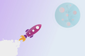 rocket flies to the moon