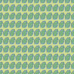 Seamless vector texture with oak leves